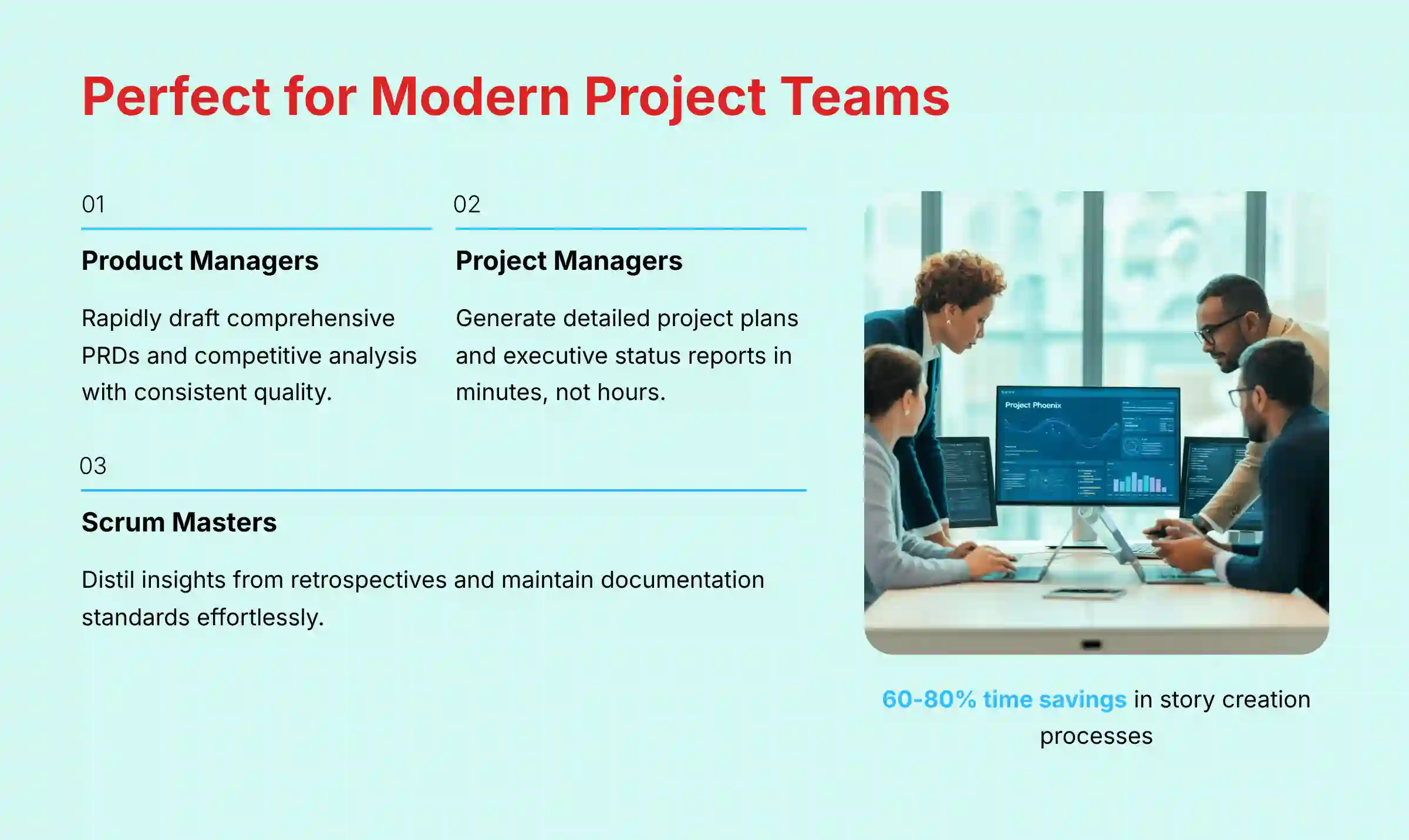 Perfect for Modern Project Teams - Confluence AI user interface