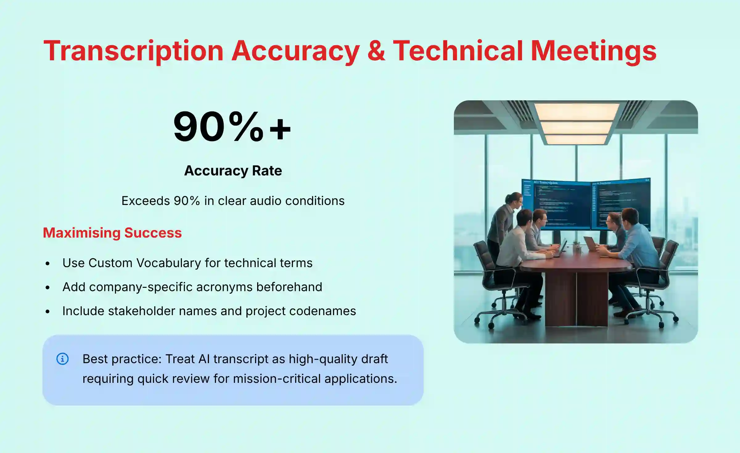 Transcription Accuracy for Technical Project Meetings