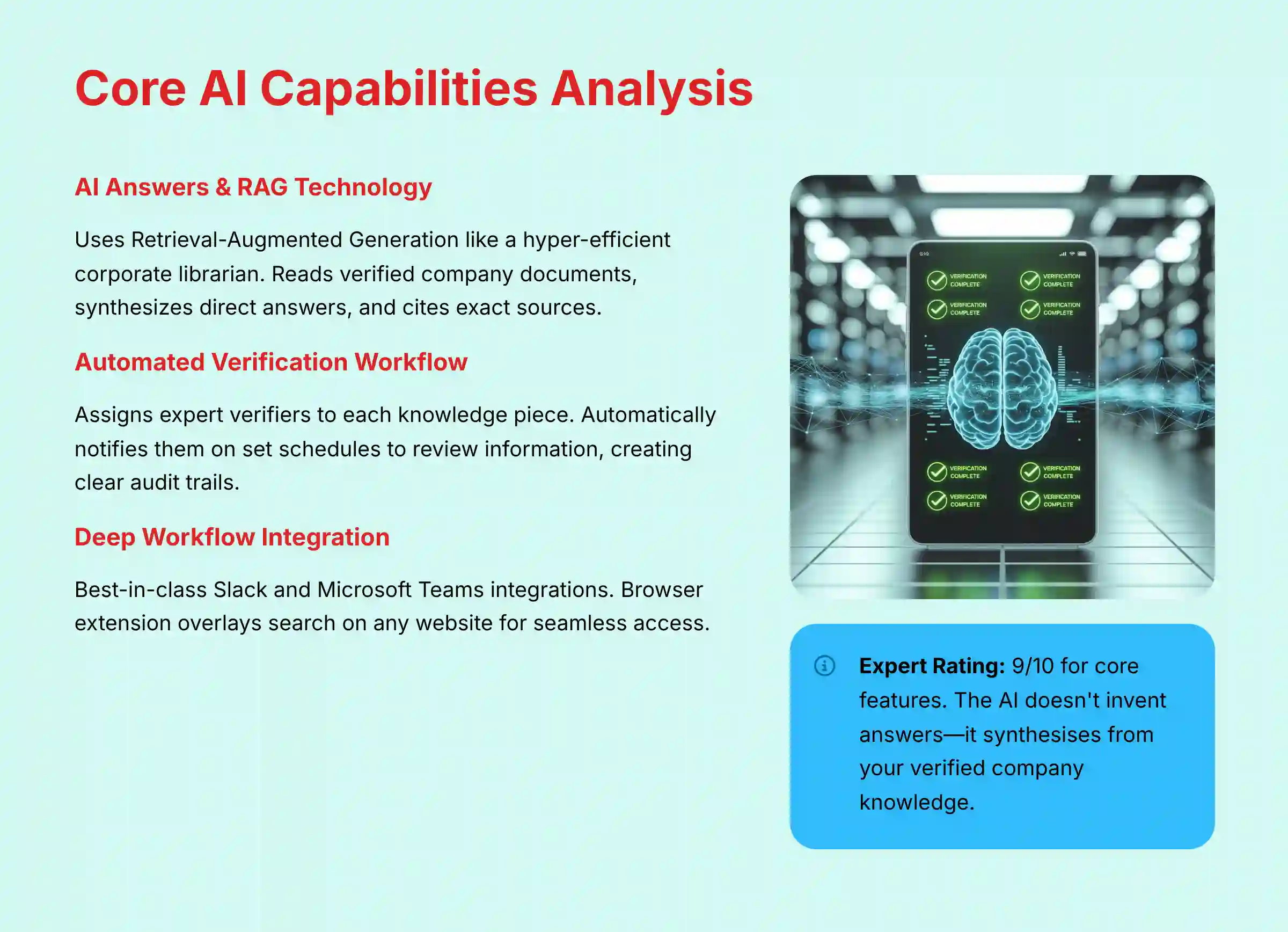 Core AI Capabilities Analysis - Comprehensive breakdown of Guru's artificial intelligence features and technical capabilities