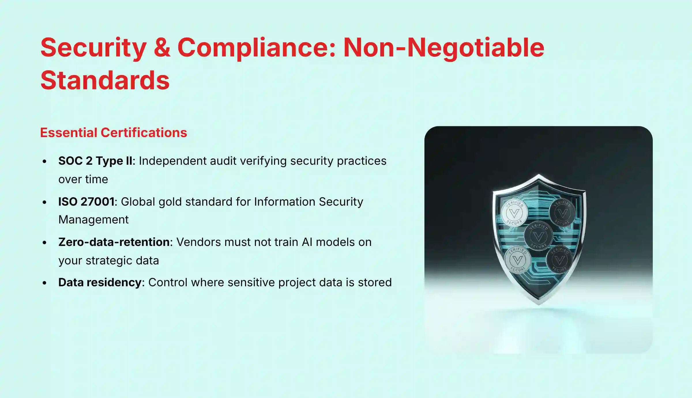 Security and Compliance: Non-Negotiable Standards