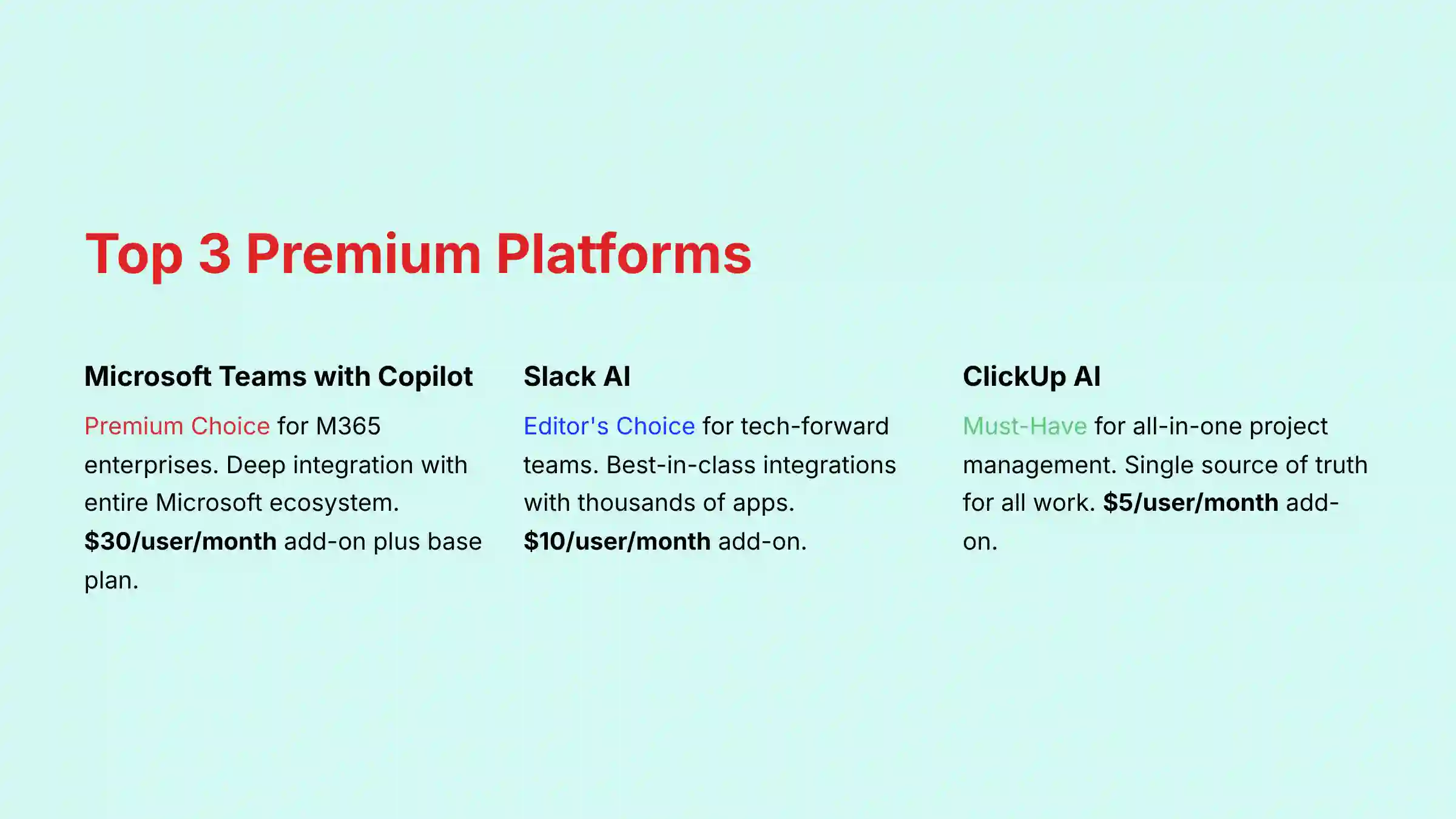 Top 3 Premium Platforms