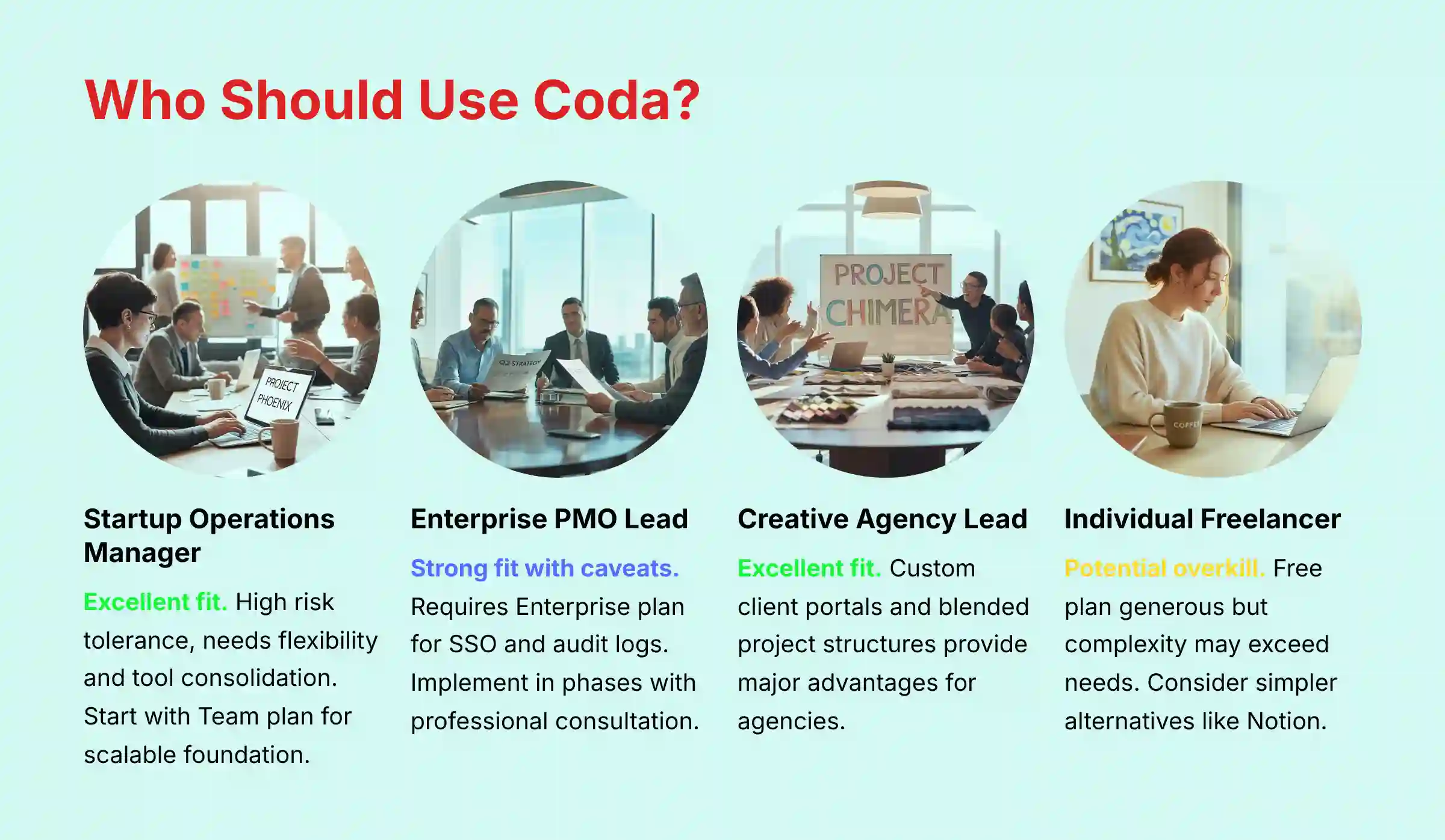 Who Should Use Coda - User segmentation and recommendations guide