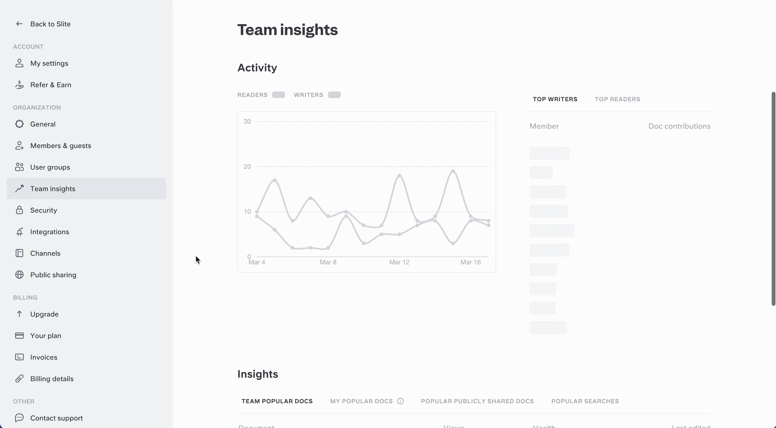 Slite modern knowledge base interface showcasing team collaboration features
