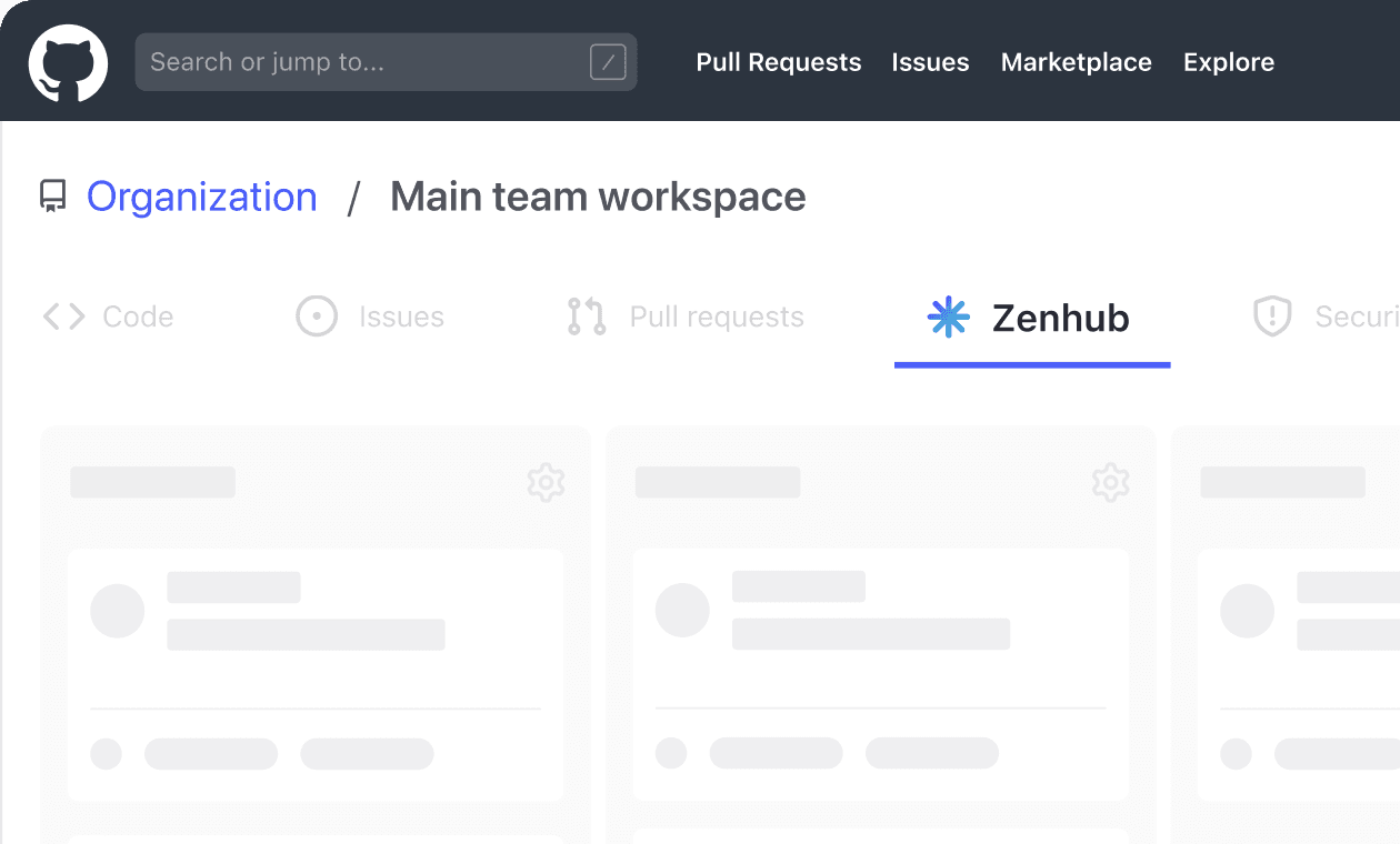 Zenhub GitHub integration interface showing native project management within GitHub environment