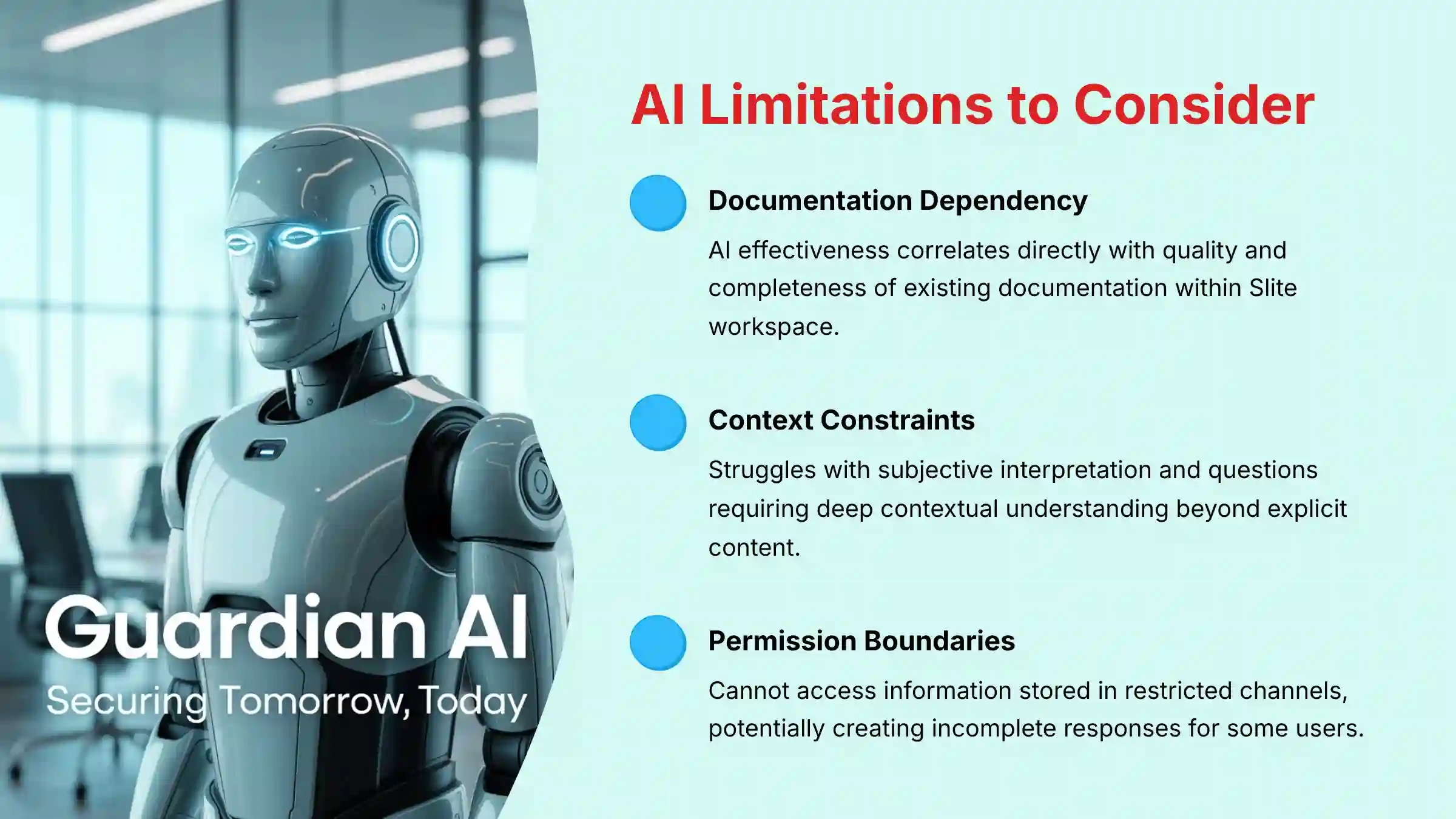 AI Limitations to Consider when implementing Slite