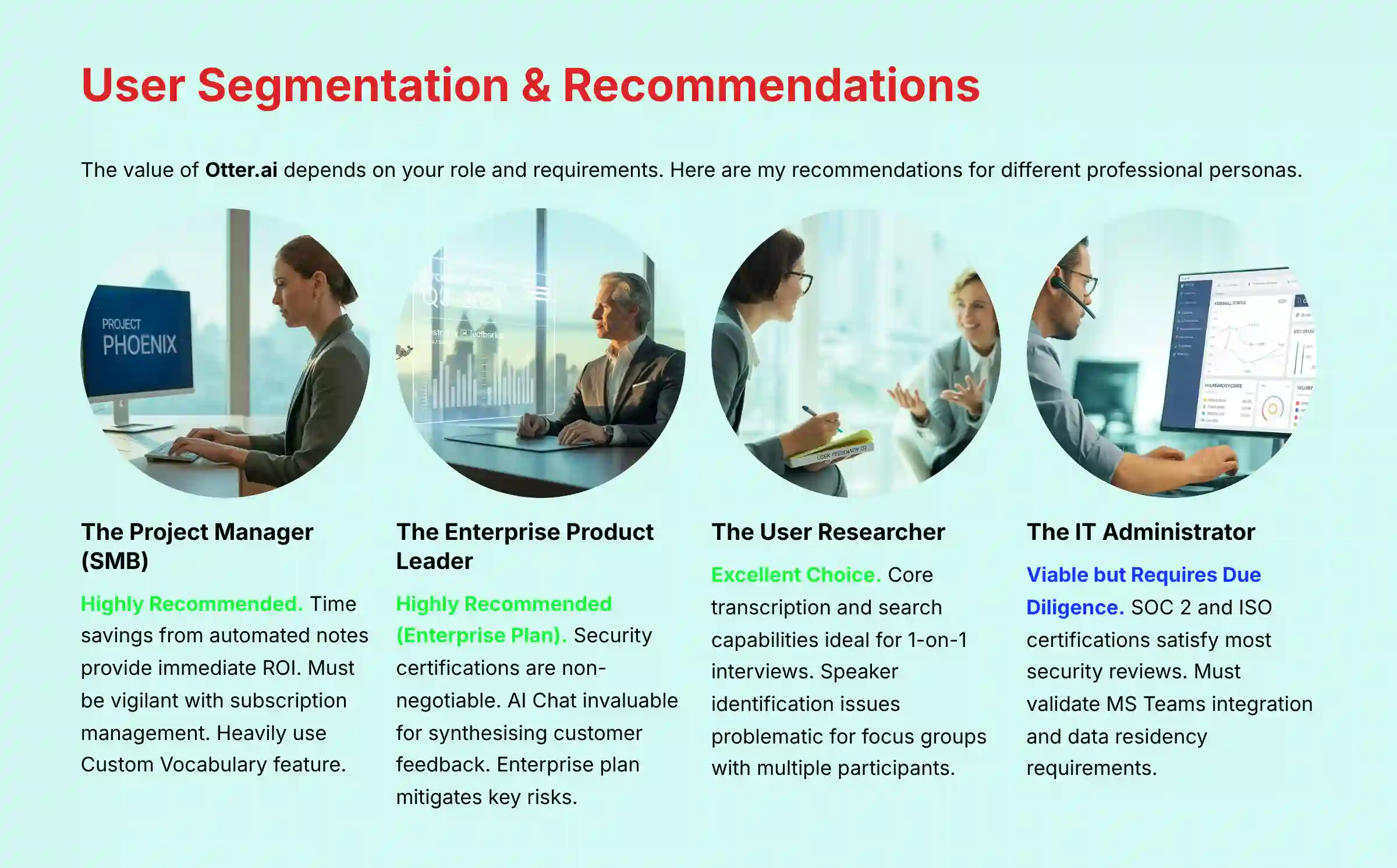 User Segmentation and Recommendations - Otter.ai Review 2025