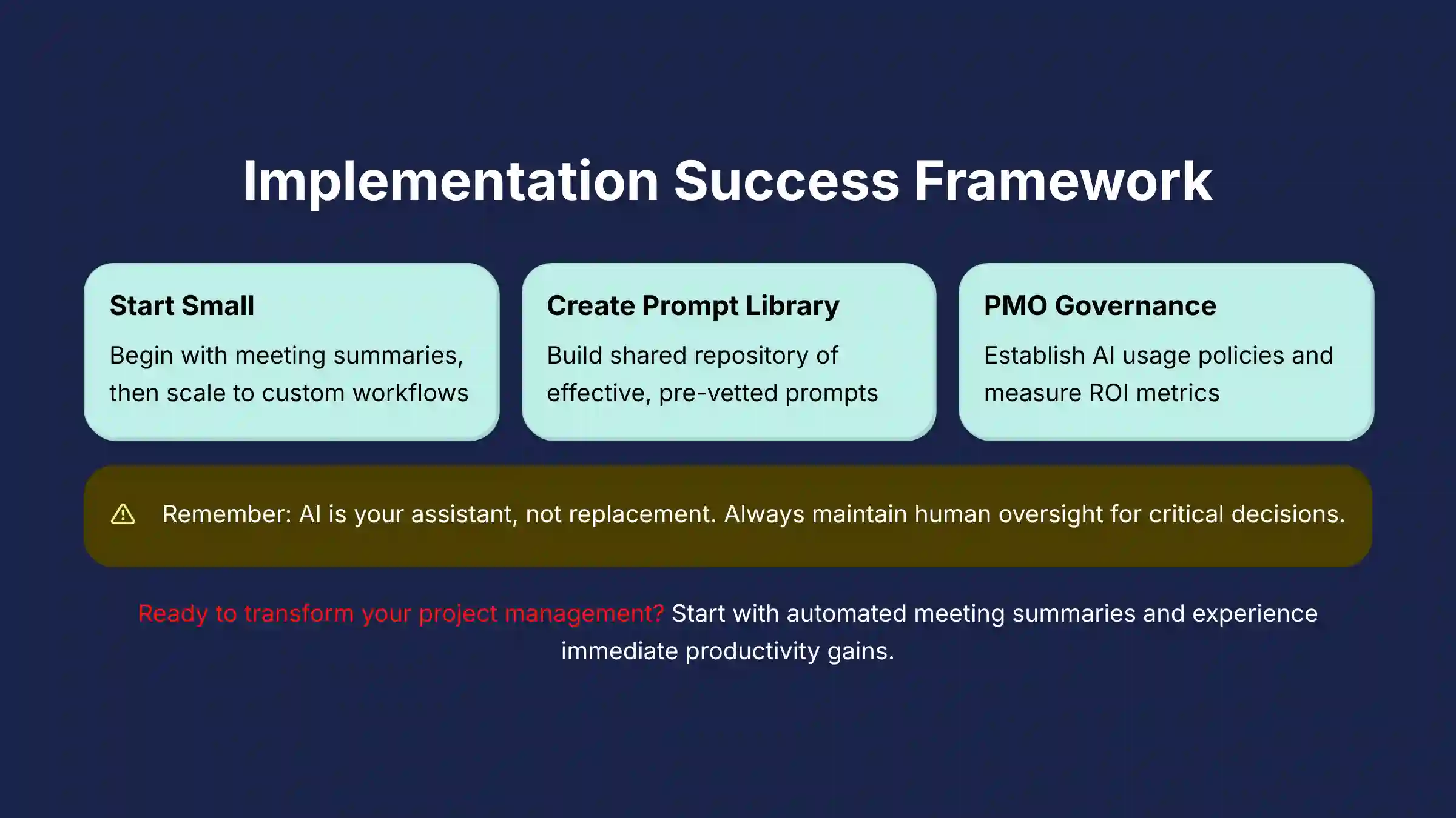 Implementation Success Framework for Microsoft Teams Copilot