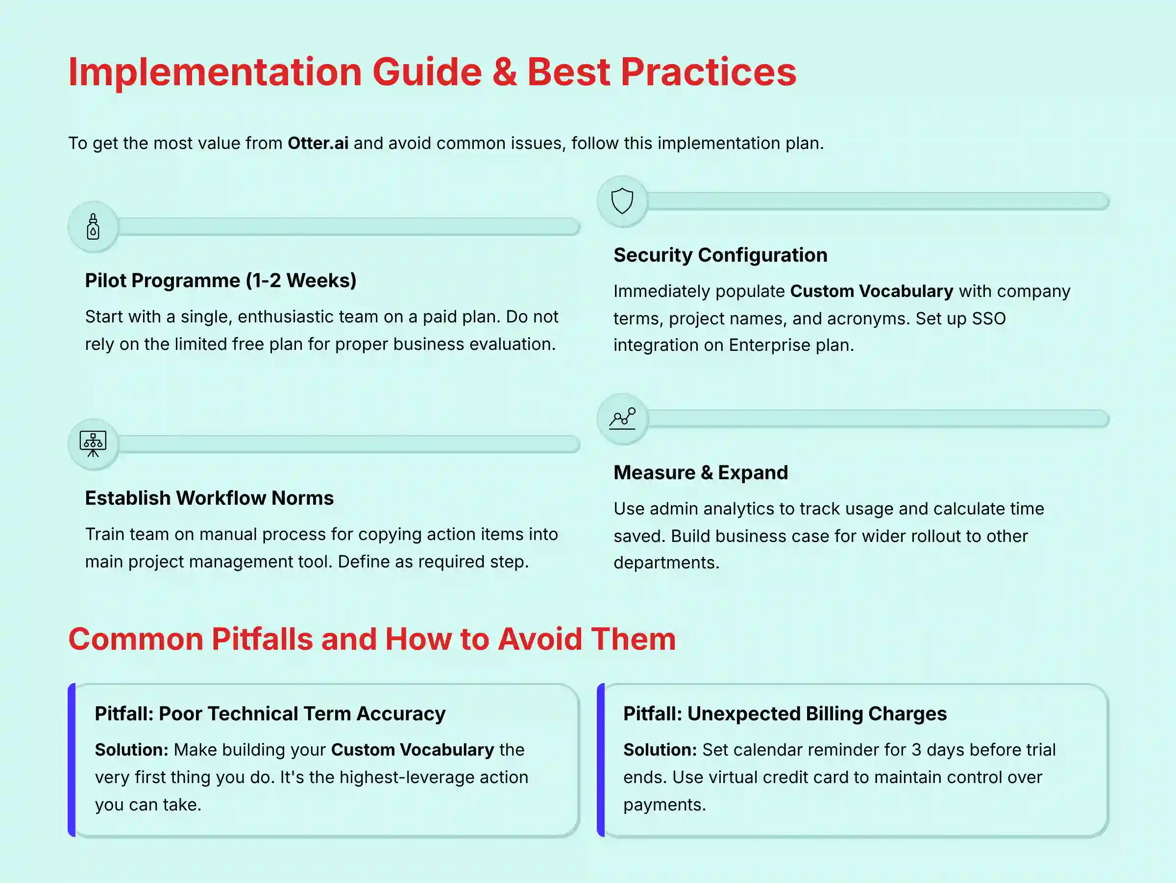 Implementation Guide and Best Practices - Otter.ai Review 2025