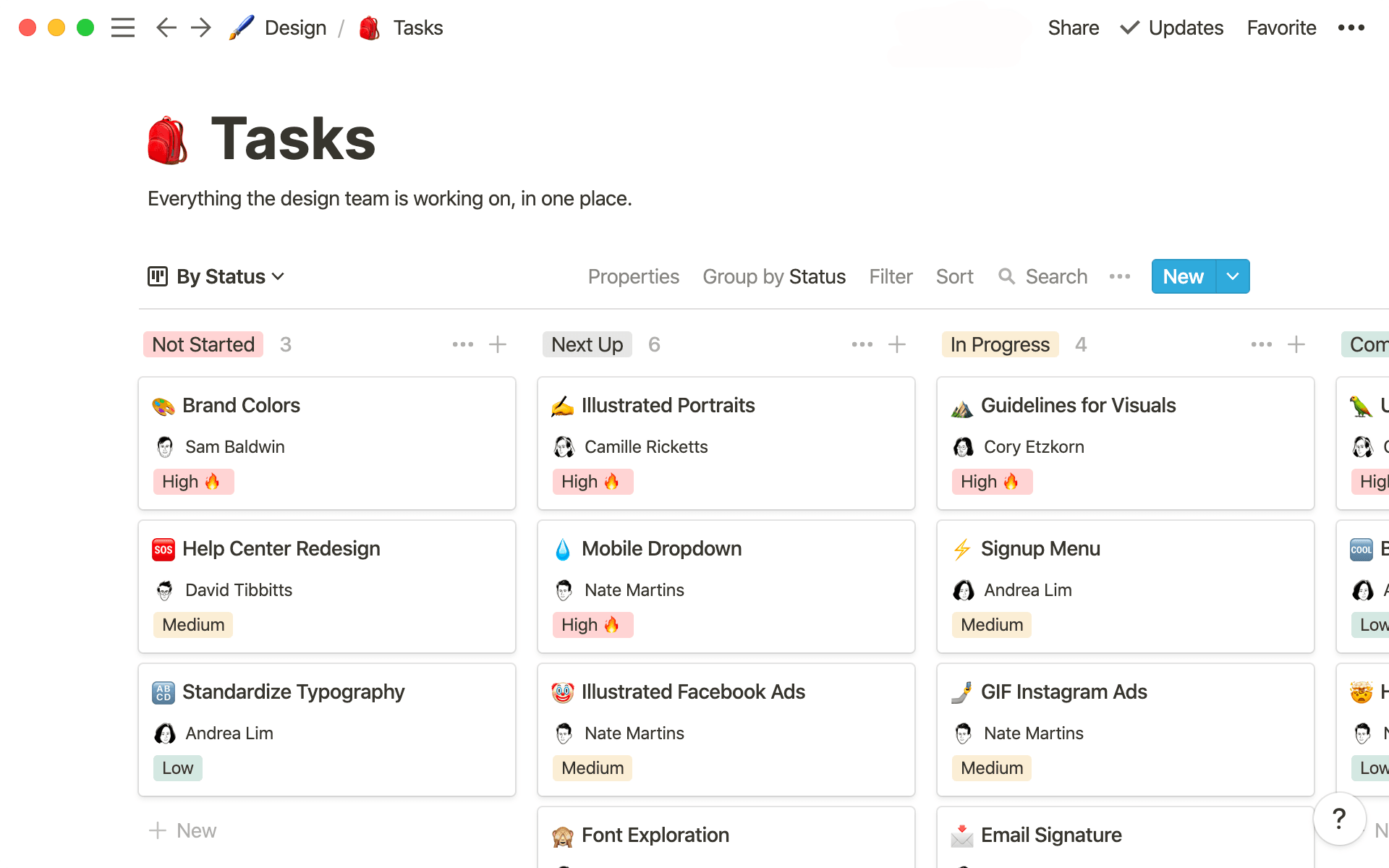 Notion workspace for project management and documentation