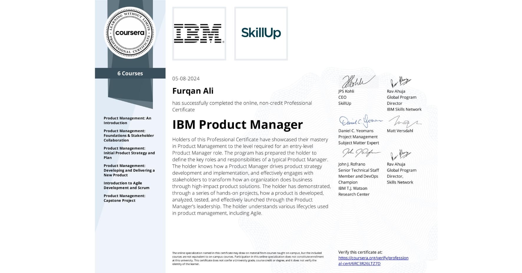 Furqan-Ali-CERTIFICATE_IBM-Product-Manager