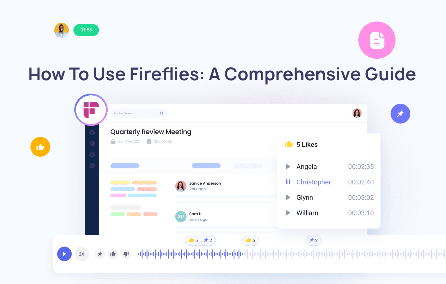 Fireflies.ai Notetaker Interface Dashboard