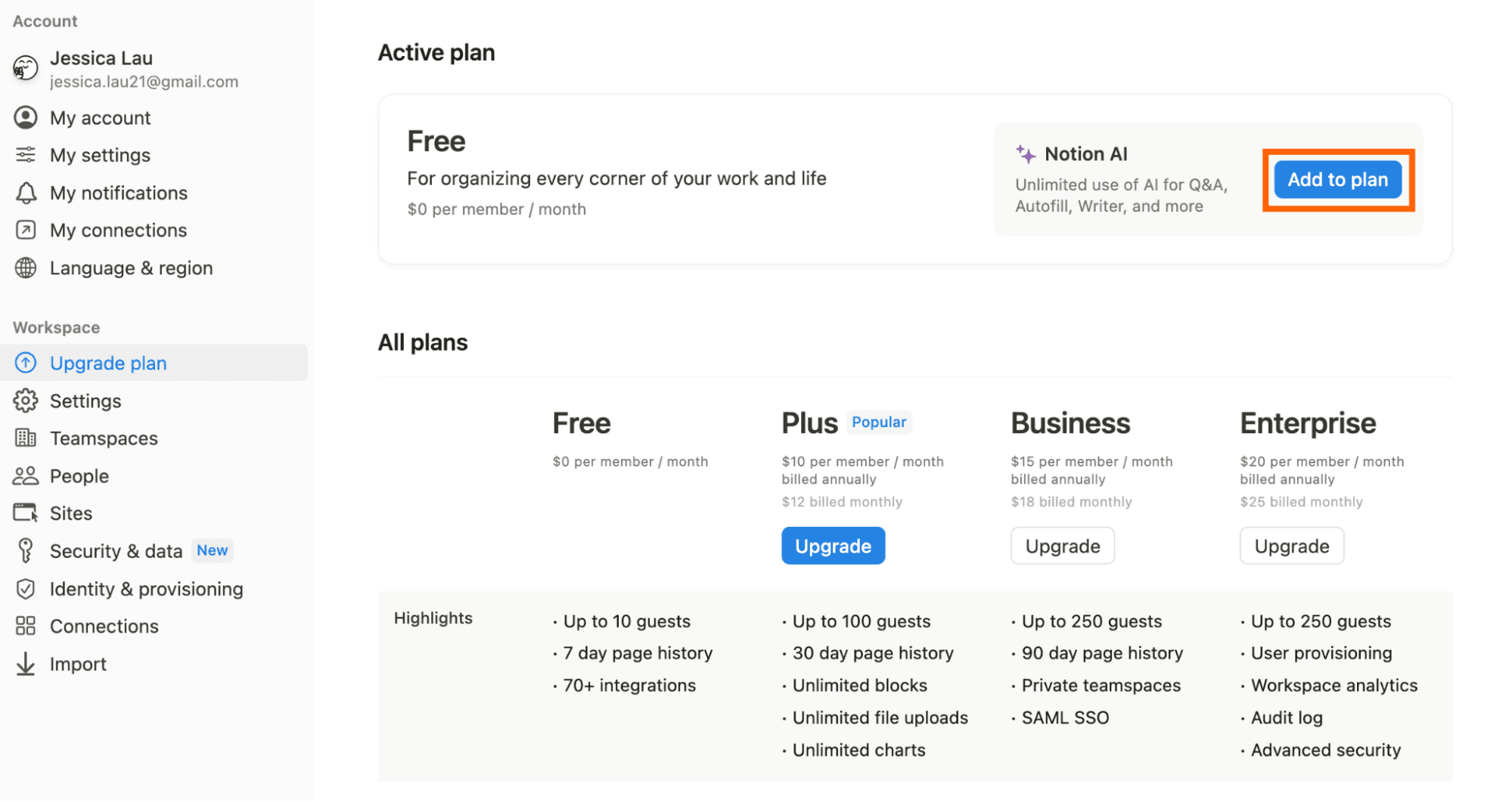 Notion AI workspace interface showing flexible document and project management capabilities