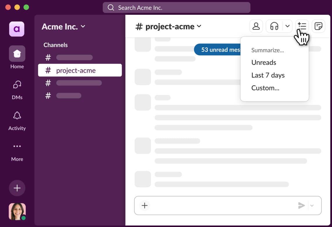 Slack AI Search Interface
