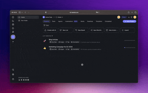 Taskade AI Agents Workflow Automation