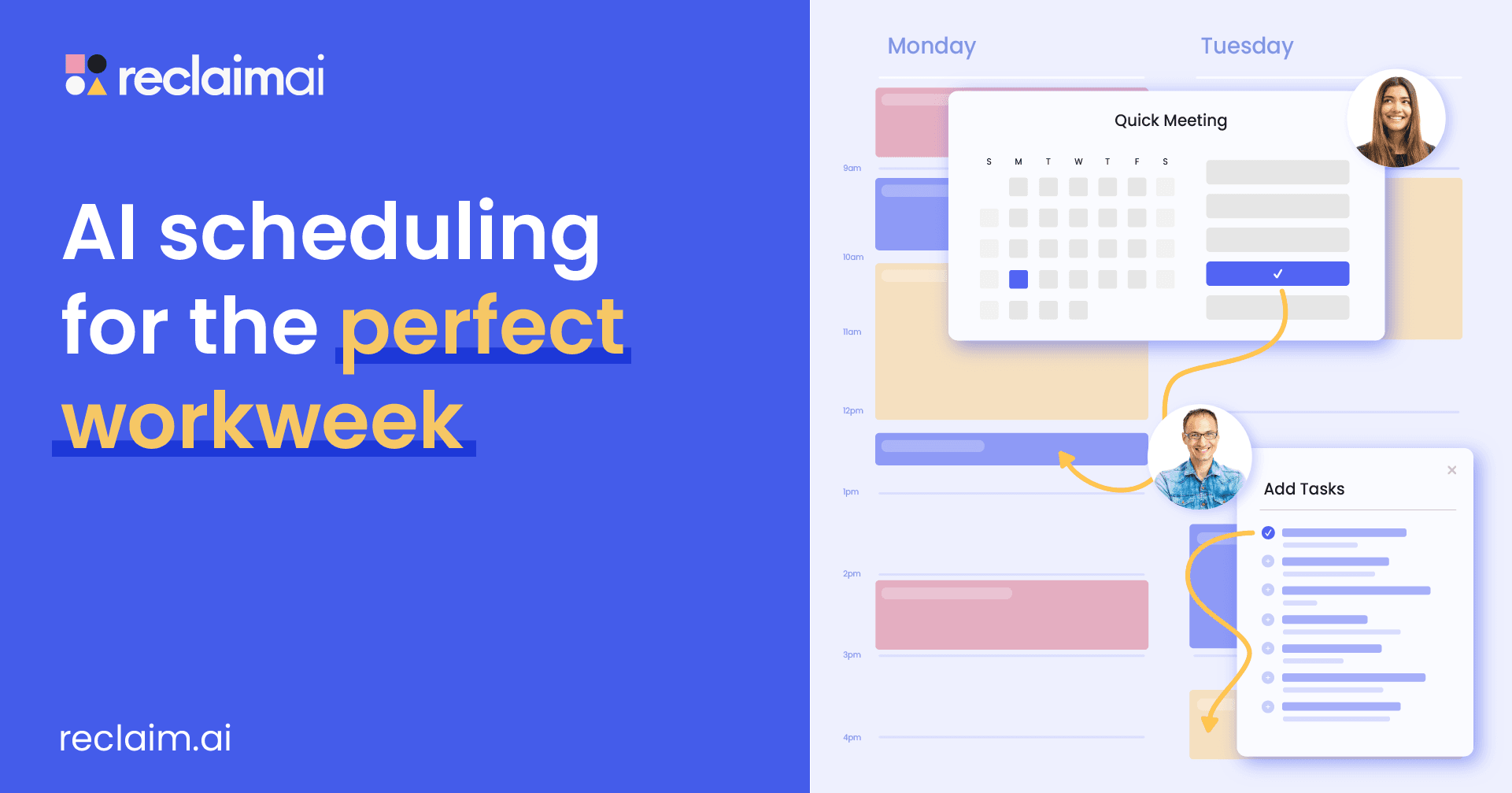 Reclaim.ai AI Calendar for Work & Life Dashboard
