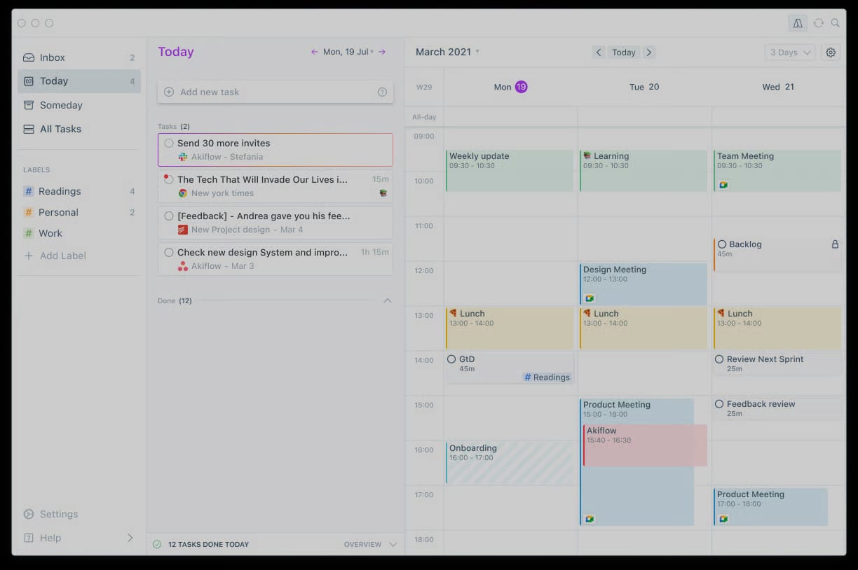 AI-powered planning and scheduling interface